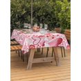 thumbnail image 2 of Outdoor Tablecloth with Umbrella Hole and Zipper, Valentine's Day Rectangle Table Cloth 54x80 Inch Waterproof Tablecloth, Loves Polka Dot Romantic Watercolor Picnic Table Cover for Patio Camping, 2 of 7