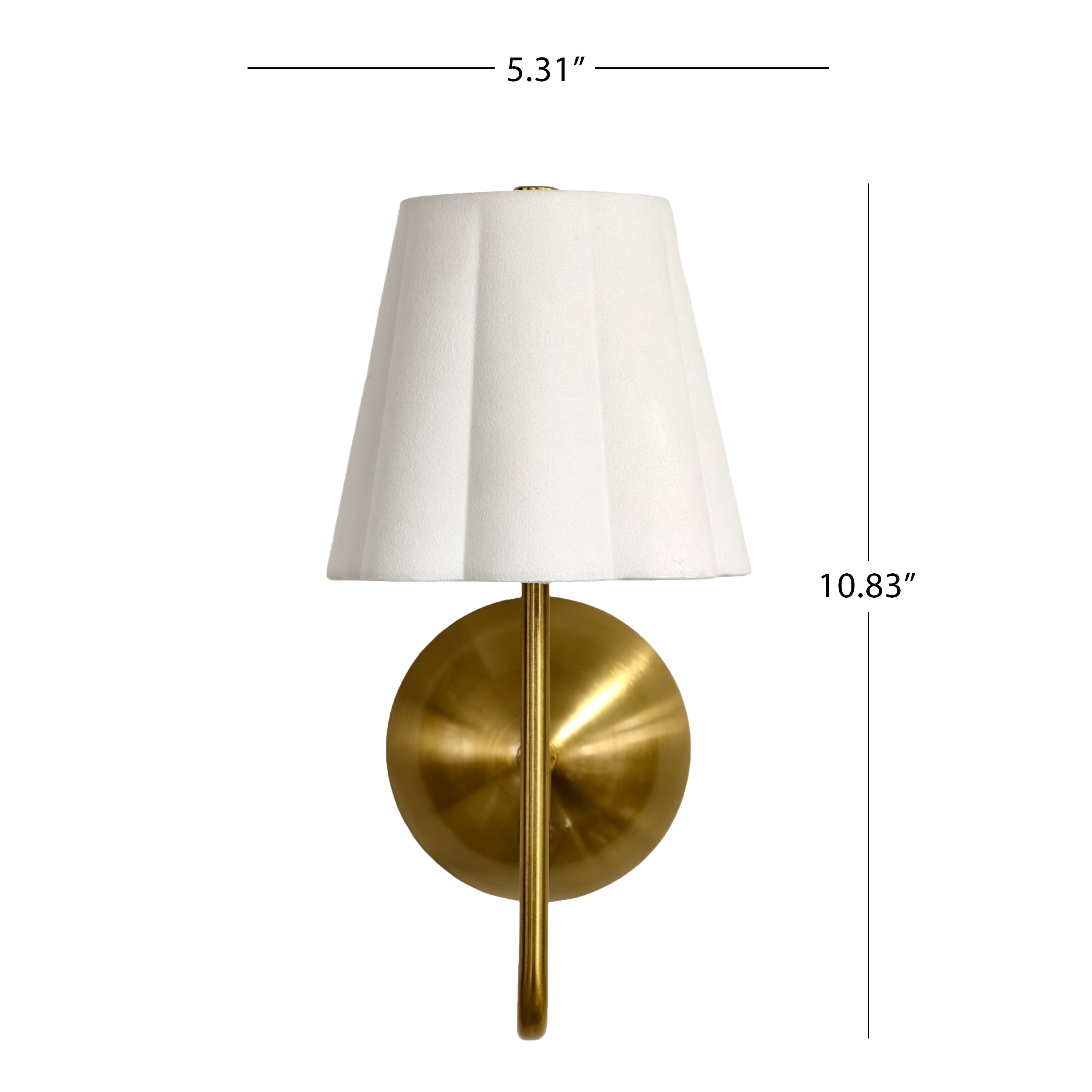 Home Decor Collection Sterling & Noble Home Rechargeable White Velvet Pleated Sconce