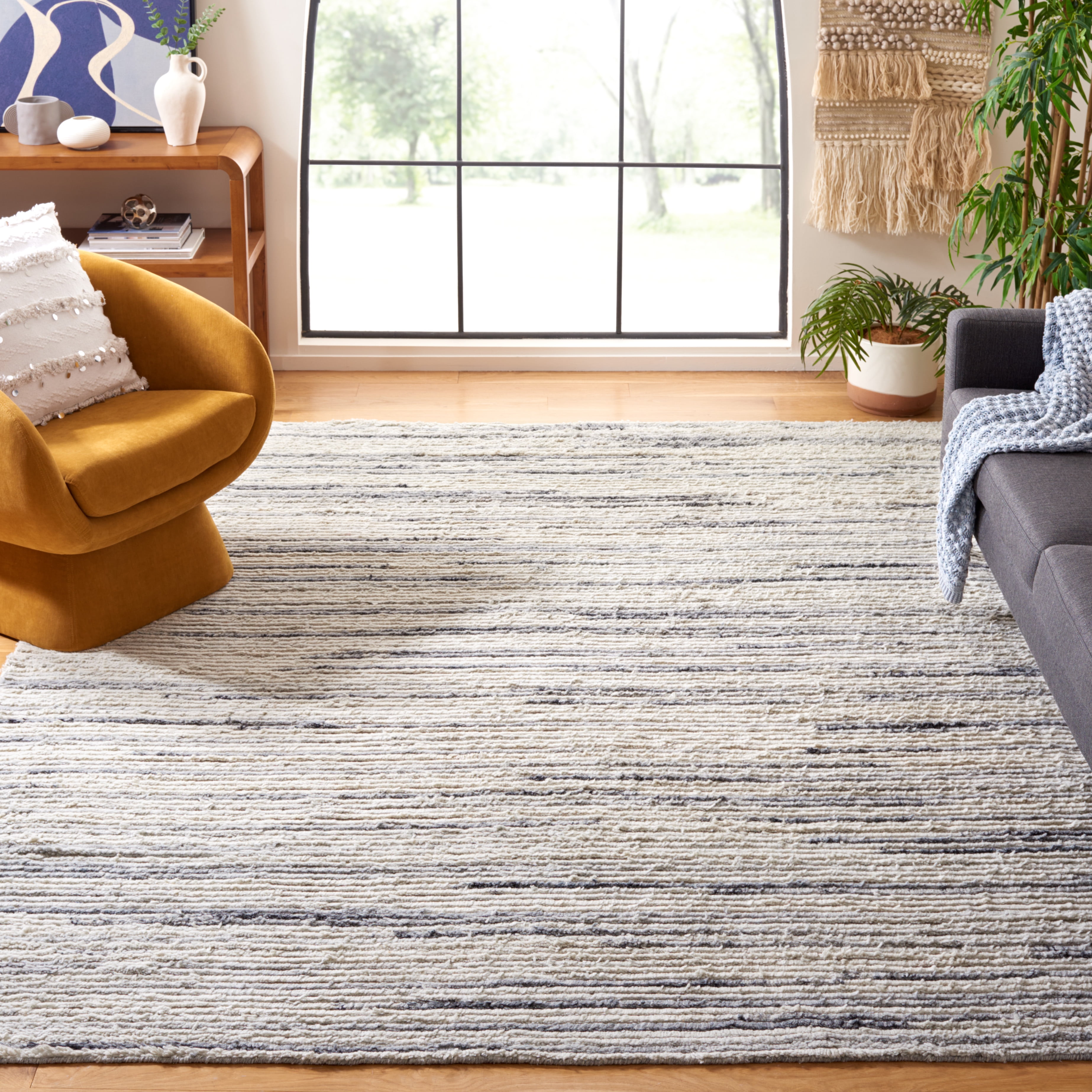 SAFAVIEH Casablanca Blake Distressed Area Rug, Grey/Ivory, 8' x 10'