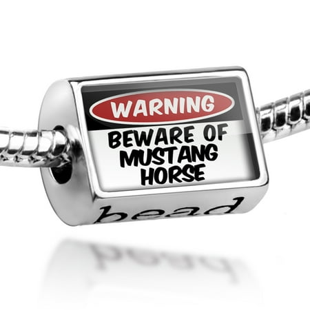 - Bead Beware of the Mustang Horse Charm Fits All European Bracelets
