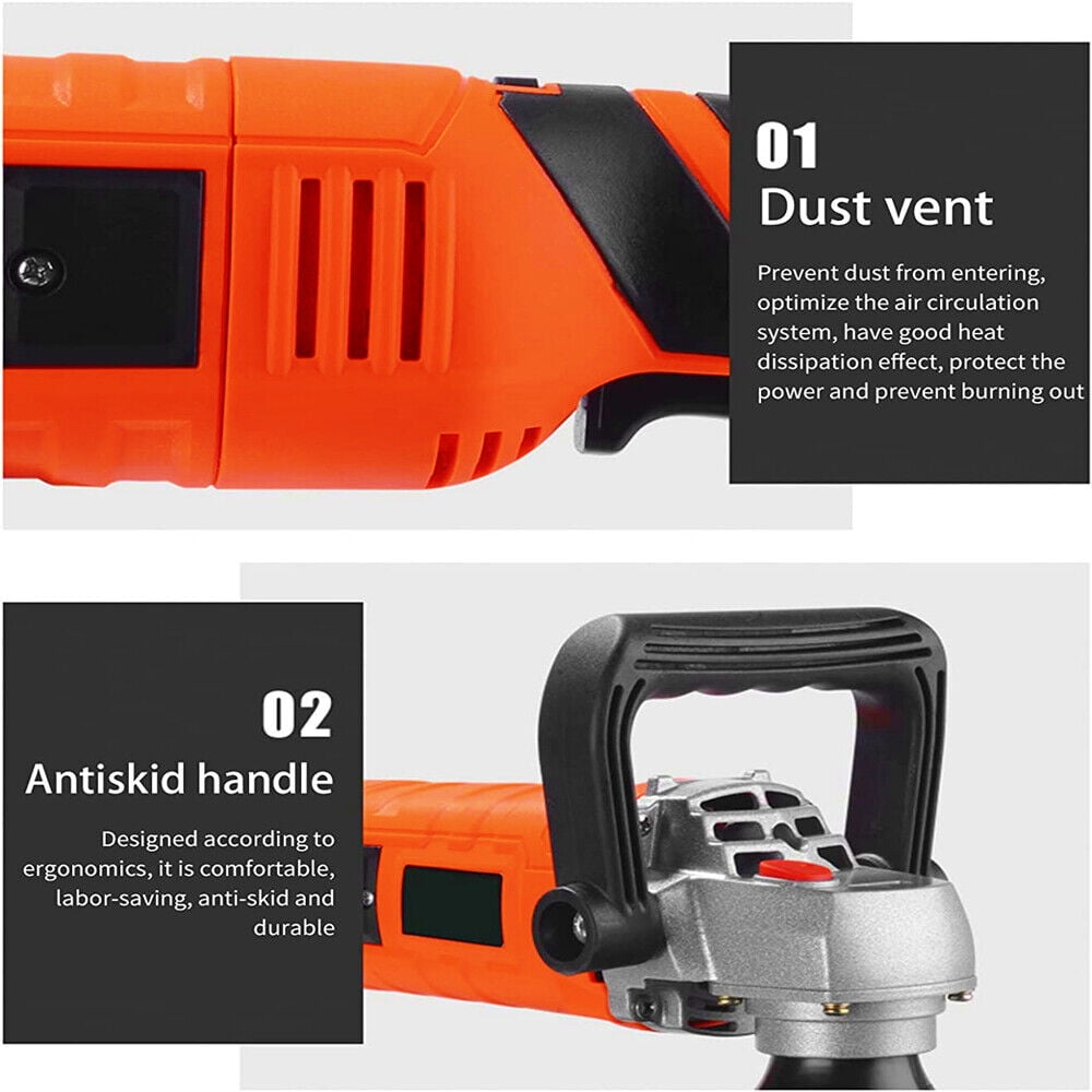 LineYDI Mini Cordless Buffer Polisher 7ich Buffer Polishing Car Polisher Waxing Tool Set 7" 1580W