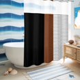 thumbnail image 5 of No Hook Shower Curtain, Black Brown Shower Curtains for Bathroom with See Through Top Window, Contemporary Striped Boho Art Waterproof & Washable Bath Curtain Extra Long 72"x84", 5 of 9