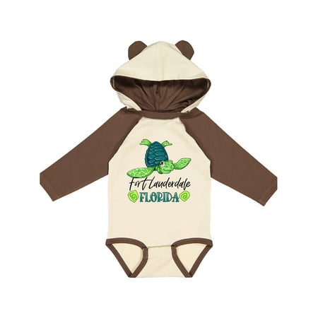 

Inktastic Fort Lauderdale Florida Happy Sea Turtle Gift Baby Boy or Baby Girl Long Sleeve Bodysuit