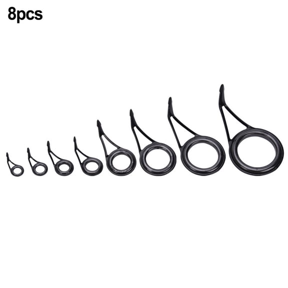 8Pcs Fishing Rod Top Rings Repair Kit With Stainless Steel Frame And Ceramic Line Guides Eyes Set In Mixed Sizes For Rod Pole Maintenance
