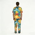 thumbnail image 2 of Mens Pajamas Set Short Sleeve Pants PJ Sets Loungewear Nightwear with Pockets, Yellow Rubber Ducks Funny Soap Bubbles, 2 of 6