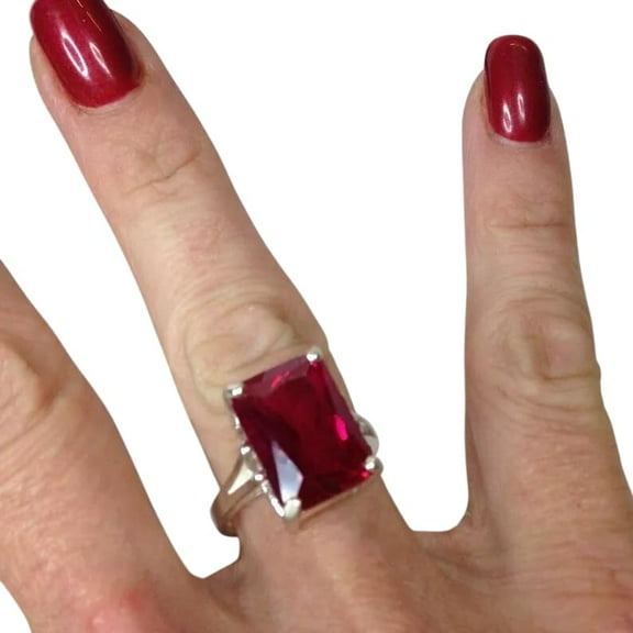 Natural Ruby Ring, AAA Ruby Gemstone Ring, July Birthstone, Fine Ring, Womens Ring, Gold Micron, 925 Sterling Silver, Solitaire Tiny Ring, Dainty Minimalist Stacking jewelry, Engagement Gift Ring