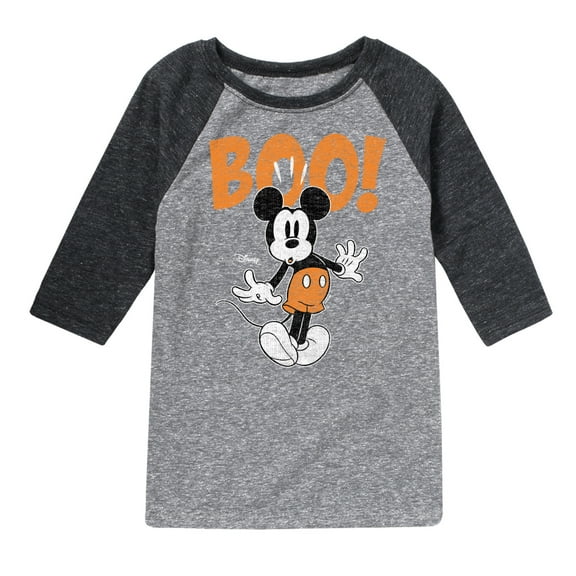 Mickey & Friends - Mickey Scared Boo - Toddler And Youth Raglan Graphic T-Shirt