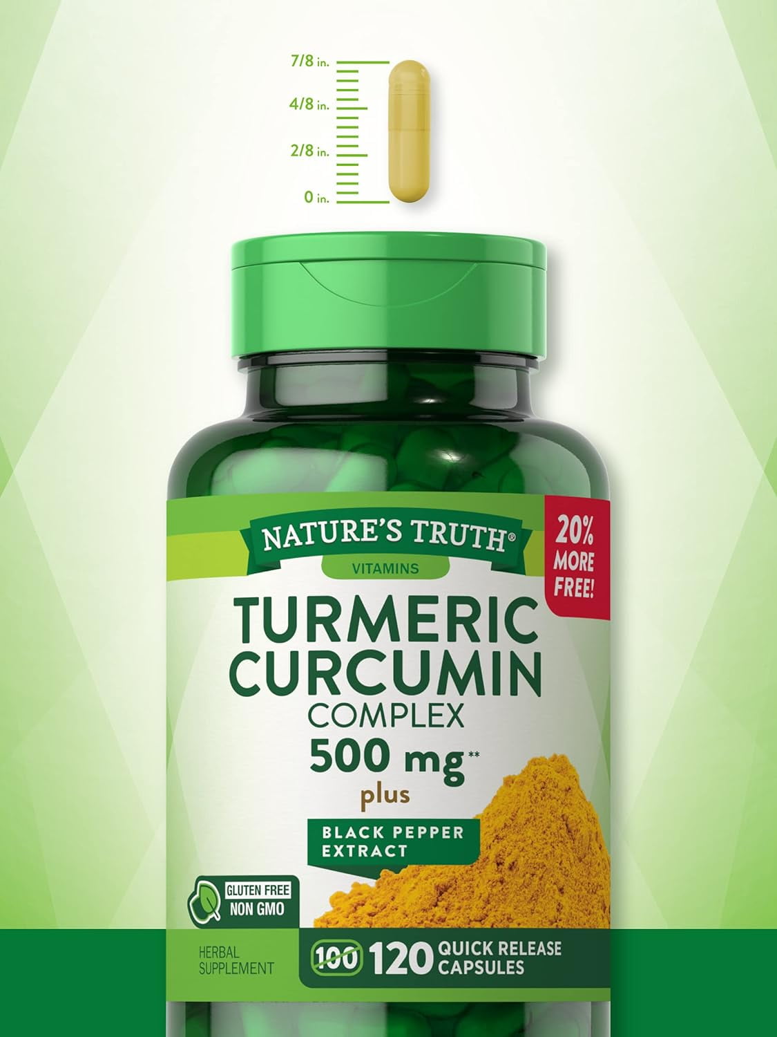 Nature's Truth Turmeric Curcumin Complex 500 mg Plus Black Pepper Extract, 120 Count