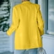 thumbnail image 4 of ICHUANYI ClearanceWomens Ladies Solid Turn Down Collar Jacket Long Sleeve Coat Outerwear Blazer(Yellow, L) ICHUANYI WER20232080503122, 4 of 9