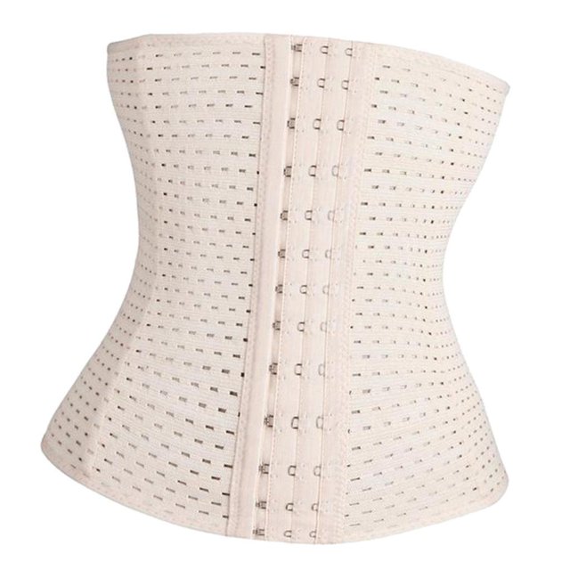 Women Polyester Underbust Corset Shapewear - Beige, L L