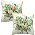 thumbnail image 2 of Eucalyptus Leaves Starfish Pillow Covers 16 x 16 Inches Set of 2,Summer Floral Coastal Seasonal Decoration Cushion Cover Pillowcase for Sofa Couch Indoor Outdoor Home Decor, 2 of 6