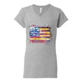 thumbnail image 2 of Wild Bobby, Colorful Neon Flag Hearts Love, Streetwear, Women Standard V-Neck Tee, Heather Grey, X-Large, 2 of 3