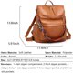 thumbnail image 3 of Mochila moderna HGWSSY para mujer, cuero marrón, 3 of 6