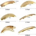 thumbnail image 2 of Paquete de 5 pinzas para el pelo de metal para mujer, simples y retro, grandes, pasadores franceses para mujeres (dorado), 2 of 4