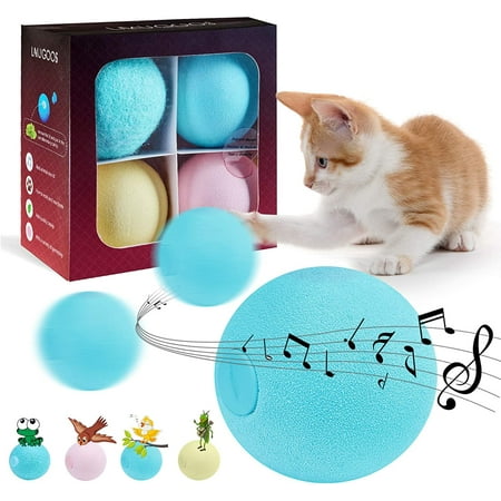4Pack Cat Toys for Indoor Cats,Cat Balls with 3 Types of Realistic