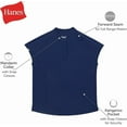 thumbnail image 5 of Hanes Women's Top with Mandarin Collar, Moisture-Wicking Stretch Scrub Shirt, Athletic Navy, 2XL, 5 of 6