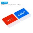 thumbnail image 3 of Uxcell Self Stick Hot/Cold Water Label, 4 Pairs/8 Pack Acrylic Square Shape Sticker Signs for Faucets Sinks, Red/Blue, 3 of 6