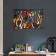 thumbnail image 4 of Kitchen Canvas Wall Art Couful Spice in Spoon Vintage Picture Dining Room Canvas Painting for Home Wall Decor, Spices Framed Artwork for Kitchen Restaurant Wall Decoration Ready to Hang (12"Hx18"W), 4 of 6