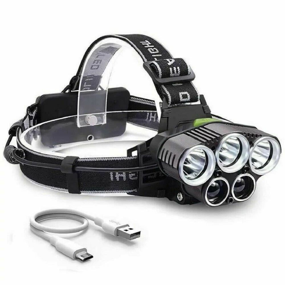 Details about   250000LM 5X T6 LED Headlamp Rechargeable Head Light Flashlight Torch Lamp USA 
