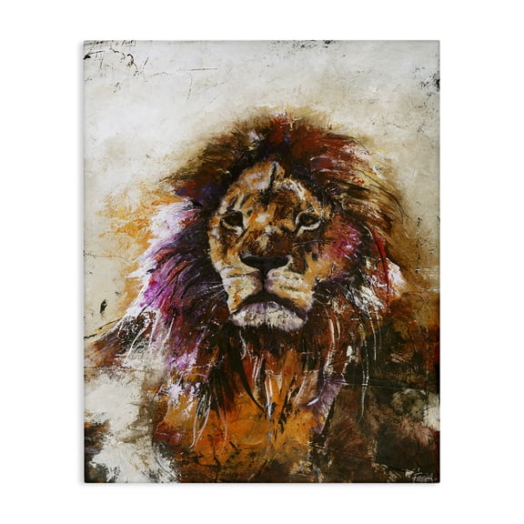 Stupell Industries Eclectic Abstract Lion's Mane over Distressed Brown Canvas Art, 30 x 40, by Design Fabrikken