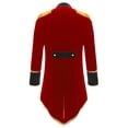 thumbnail image 4 of TiaoBug Men's Ringmaster Circus Tailcoat Jacket Blazer Chains Long Sleeve Swallow-Tailed Coat with Bow Tie Marching Band Costume Red S, 4 of 7