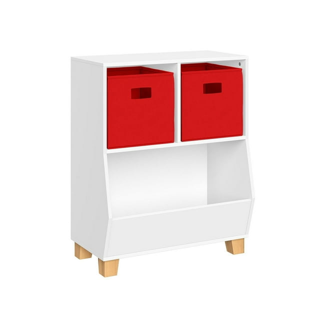 Kids Catch-All Multi-Cubby 24" Toy Organizer and 2 Bins