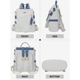 thumbnail image 5 of REMANLAND Women's White and Blue Backpack Purse with Tassel, Top Handle, Detachable Shoulder Strap and Side Pockets, 5 of 10