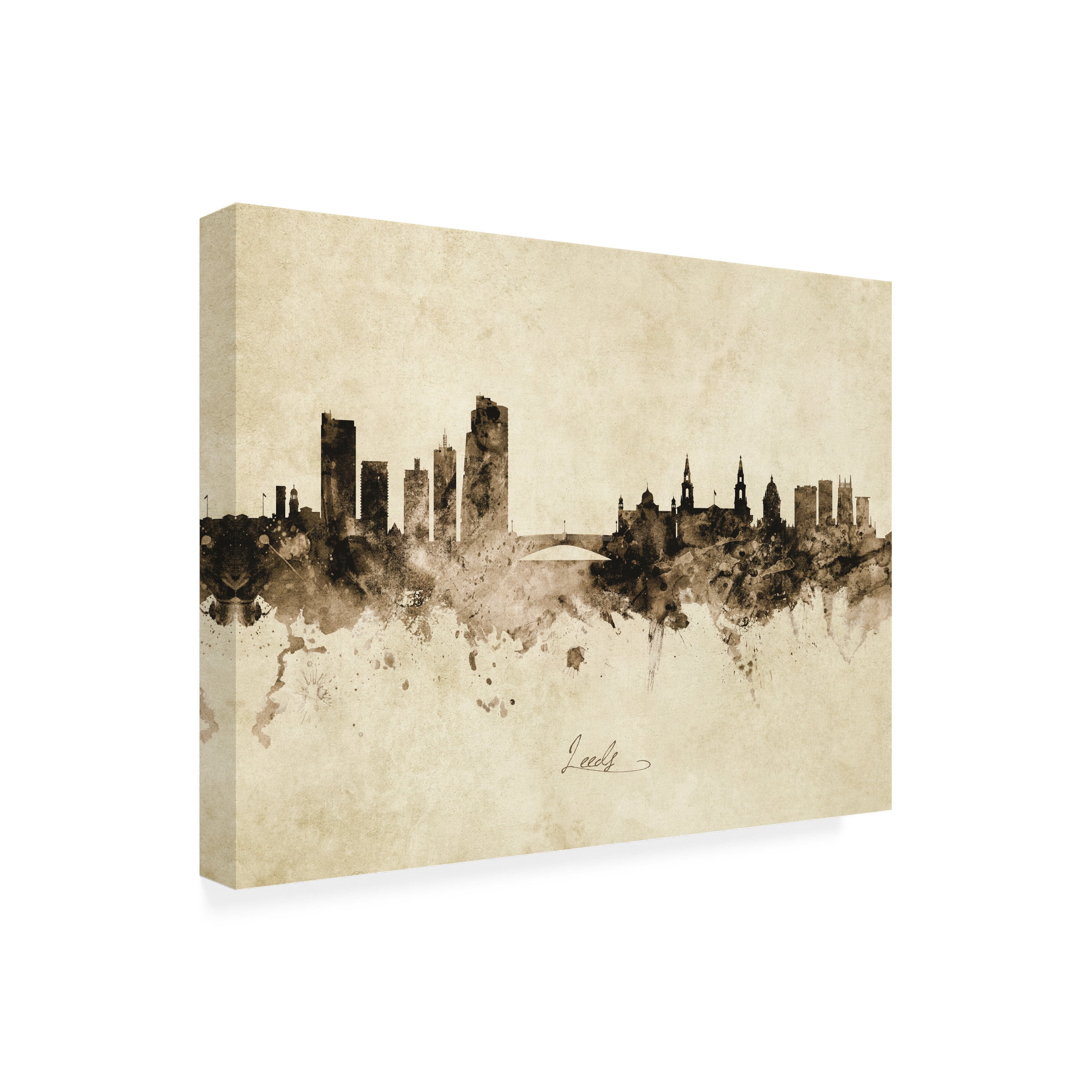 Michael Tompsett 'Leeds England Skyline Vintage' Canvas Art