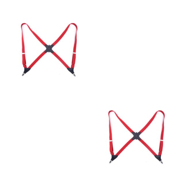 QualitChoice Orthèse en Polyester pour Hommes et Femmes, à la Mode, de Remplacement, Facile à Agencer, Portable, Élégante, Couleur Unie, Bretelles Ajustables, Rouge, 2 Pcs