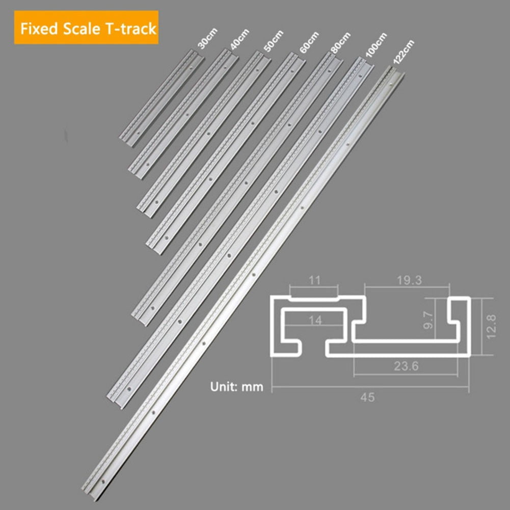 45 Type T Track With Scale Aluminium Alloy T-Tracks Slot Miter Track 300-600Mm Diy Table Saw Workbench Woodworking Tools 60Cm Smile Home