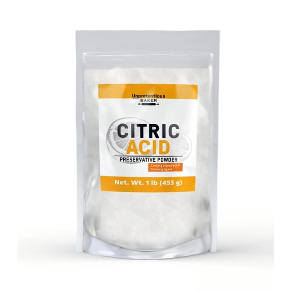 Citric Acid By Unpretentious Baker, 1lb, Non-GMO, No Additives, Clear Resealable Bag