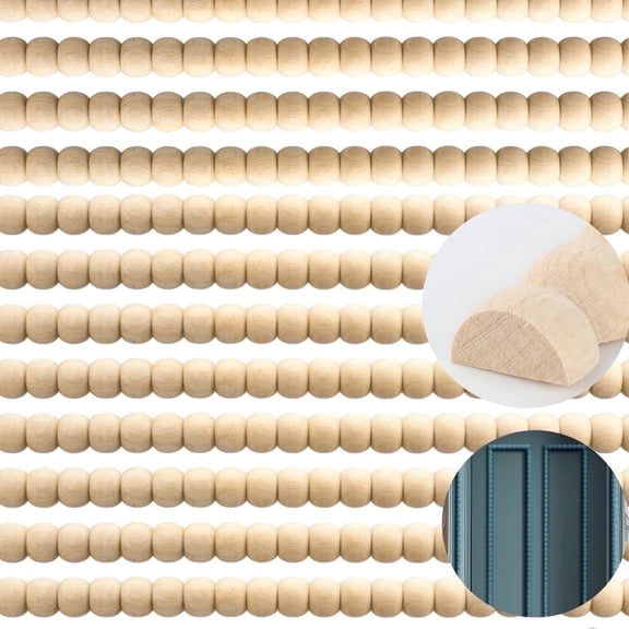 12pcs Bobbin Trim Wood Molding,15.75 inch Unfinished Wood Molding for Window,Wooden Door Trim,QZS Decorative Beaded Wood Trim for Home,Wall,Shelf Door