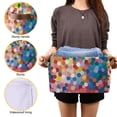 thumbnail image 3 of Yayeee Canvas Storage Basket with Handles for Shelves Fabric Bins Closet Organizer, Light Colorful Circles, 3 of 8