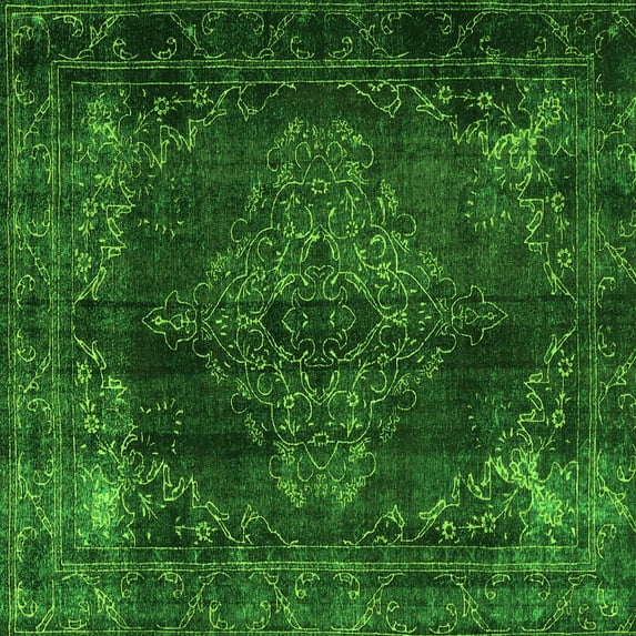 Ahgly Company Indoor Square Persian Green Traditional Area Rugs, 4' Square