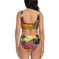 thumbnail image 3 of Kdxio Beautiful African Woman Print Women's 2 Piece High Waisted Wrap Spaghetti Strap Summer Swimsuit Bikini Set-Small, 3 of 7