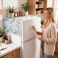 thumbnail image 4 of Refrigerator Dust Proof Cover Refrigerator Top Cover 21.3"x51.2" Decorative Appliance Shield with Side Storage Pockets Washable Kitchen Protector Cloth, 4 of 5