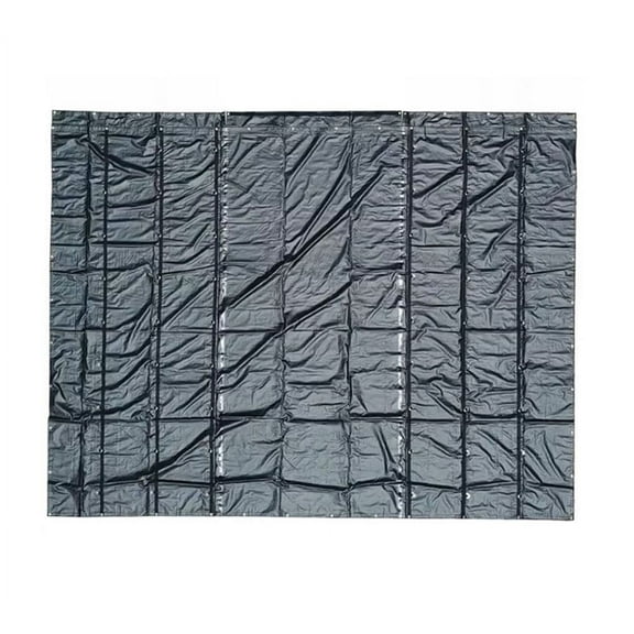20' x 20' Black Steel Tarp for Heavy Duty Truck Cargo - 18 Oz Vinly Flatbed Tarps with 6' Drop - Waterproof Tarp for Trailers to Protect Cargo from Wind, Rain, Snow and Sun