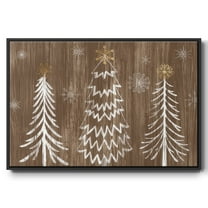 Barnwood Wonderland Collection A - Framed Gallery Wrapped Holiday Canvas - 17 x 25 - Black Frame