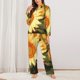 thumbnail image 2 of Balery Golden Sunflower In Field Conjunto de Pijama con Estampado para Mujer, Conjunto de Dos Piezas con Manga Larga, Ropa de Dormir Suave con Bolsillos, Pijamas Cómodos-Medium, 2 of 7