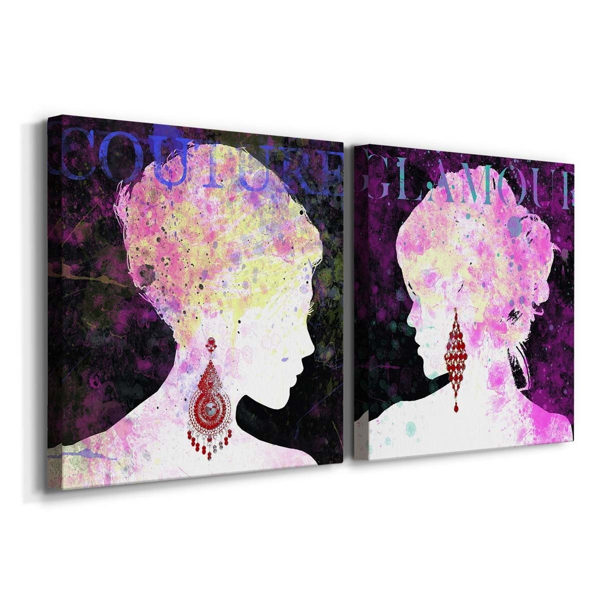 Couture - Premium Gallery Wrapped Canvas - Ready to Hang Set of 2 - 40 x 40 Each