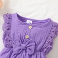 thumbnail image 3 of Actgleam Baby Girl Lace Ruffled Sleeveless Romper Summer Cotton casual Cute Jumpsuit,Purple,12-18M, 3 of 6