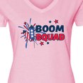 thumbnail image 4 of Inktastic 4th of July Boom Squad Blue and Red Fireworks Women's V-Neck T-Shirt, 4 of 5