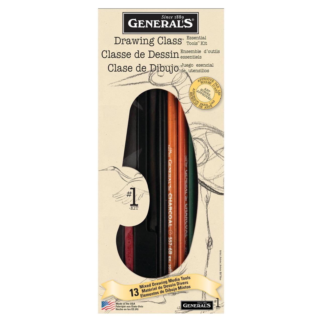 General Pencil Drawing Class Essential Tools Kit