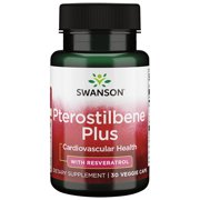 Angle View: Swanson pterostilbene plus with resveratrol 30 Veggie Capsules