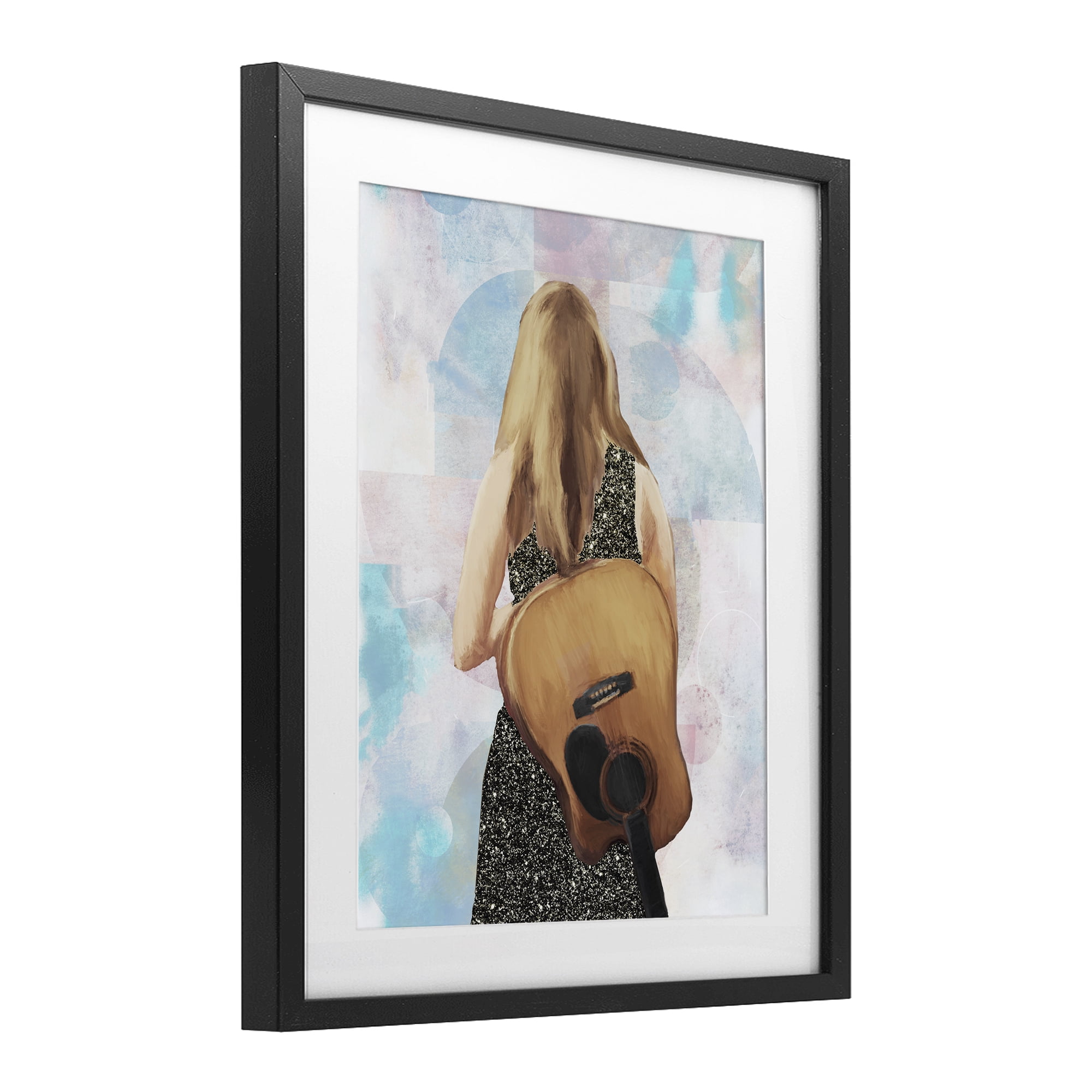 Stupell Industries Dreaming With My Guitar Black Framed Print Under Glass, design by Dan Meneely