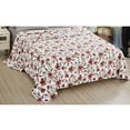 thumbnail image 2 of Plazatex Luxurious Ultra Soft Lightweight Rayla Printed Bed Blanket Floral 90" x 90", 2 of 4