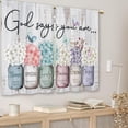 thumbnail image 3 of Farmhouse Wooden Sunflower Barn Kitchen Curtains Country Flower Wood Small Short Cafe Window Curtains Rustic Floral Western Bathroom Drapes Treatment Tier Curtains 2 Panels (27.5x39 Inch), 3 of 6