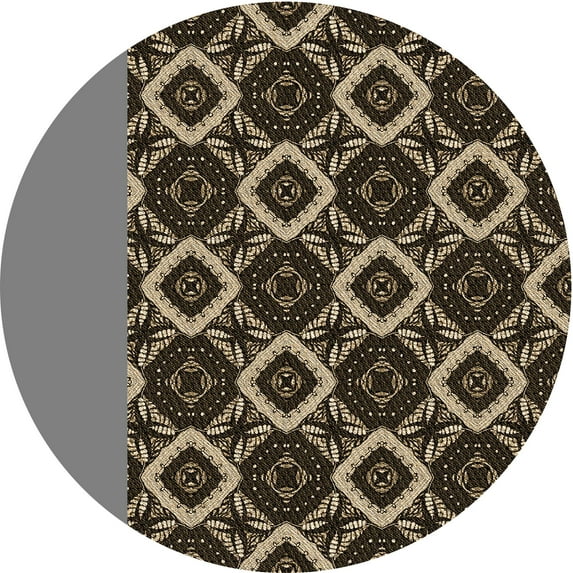 Ahgly Company Machine Washable Indoor Square Transitional Bullet Shell Brown Area Rugs, 3' Square