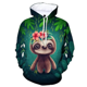 thumbnail image 3 of Sudadera con estampado 3D de animales divertidos y perezosos, linda sudadera con capucha Bradypod para hombres, ropa informal para mujeres, ropa de calle con capucha para niños, 3 of 5