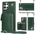 thumbnail image 1 of Crossbody Wallet Case for Samsung S22 Ultra, RFID Blocking PU Leather Zipper Handbag Purse Flip Cover, Kickstand Case with Card Slots Holder Wrist Strap Lanyard for Samsung Galaxy S22 Ultra, Darkgreen, 1 of 12